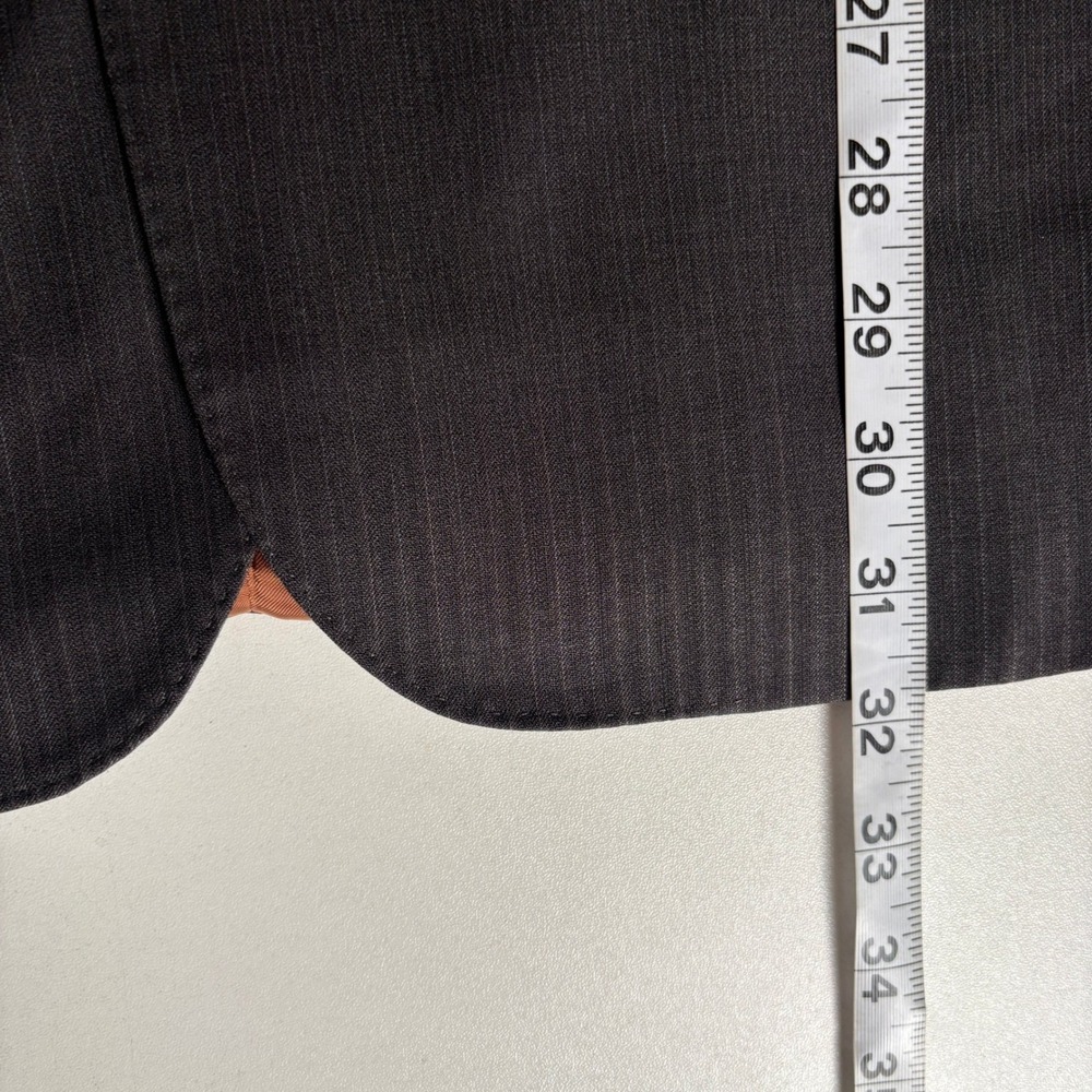 Jos A Bank Joseph Slim Fit Blazer Mens 40L Charcoal Grey Wool Pinstripe Jacket - Picture 12 of 12